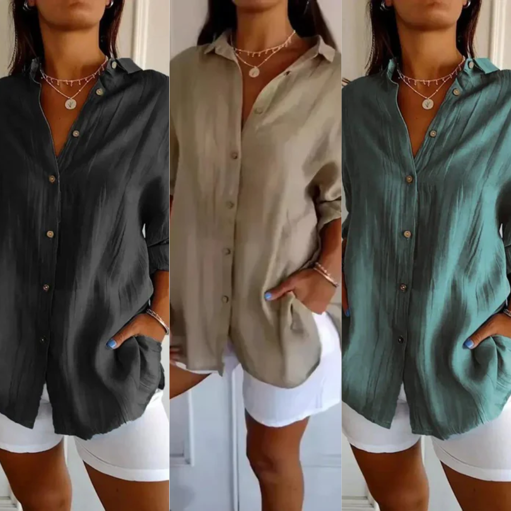 Kit 3 Camisas Ibiza em Linho de Algodão – Design Semi Plissado